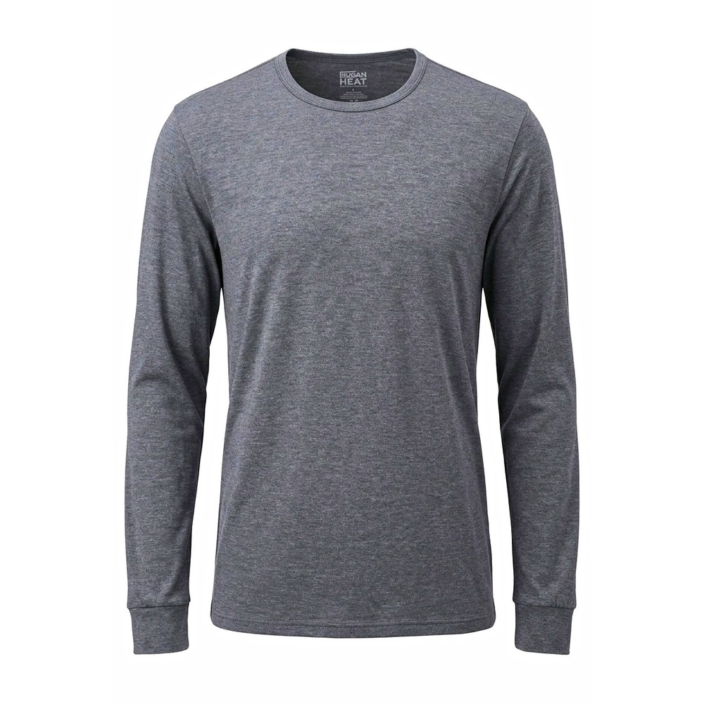 32 Degrees Heat Men's Thermal Long Sleeve Crew Neck T-Shirt Gray L